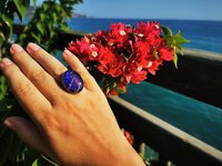 Holiday Ocean - Mood Ring - Crystal Quartz - 24x18 mm - Sterling Silver 925