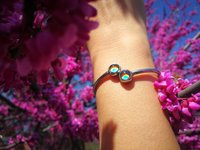 Twin Stars of the Garden of Seramis - Adjustable Mood Bangle - 8 mm - Stainless Steel - AAA Crystal Quartz - world premiere
