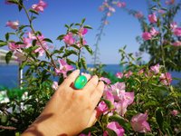 Golden Mirror of Beauty - Mood Ring - 30x20 mm - 24k gold plated Sterling Silver 925