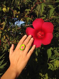 Golden Ring of Wishes - Mood Ring - 25x18 mm - 24k Gold Plated Sterling Silver 925