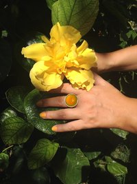 Golden Sun of Elegance - Mood Ring - 20 mm - 24K Gold Plated Sterling Silver 925