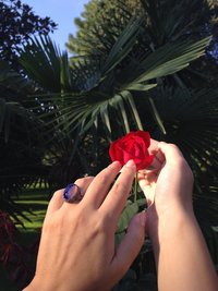 Silver Dream of Night Flowers - Mood Ring - Adjustable - 18x13 mm - Sterling Silver 925 Oxidized
