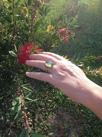Golden Blossoms of Magic - Mood Ring - 18x13 mm - 24K Gold Plated Sterling Silver 925