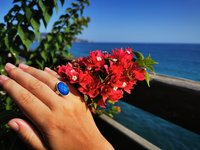 Silver Messenger of Glory - Mood Ring - 20x15 mm - Sterling Silver 925 - AAA Crystal Quartz faceted