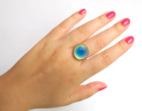 Rising Sun - Mood Ring - Adjustable - 16 mm - Sterling Silver 925