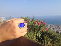 Goddess of Adventure - Mood Ring - Gold Plated Sterling Silver 925 - Adjustable - 25x18 mm
