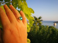 Essence of Enchantment - Mood Ring - 11x9 mm - 24k Gold Plated Sterling Silver 925 - AAA Topaz