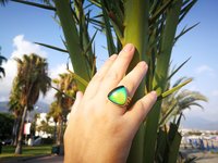 Sovereign of Lightning - Mood Ring - 20 mm - Gold Plated Sterling Silver 925 - AAA Crystal Quartz