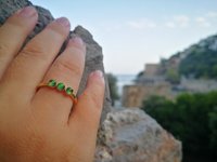Three Wishes - Mood Ring - 4 mm - 24k Gold Plated Sterling Silver 925 - AAA Crystal Quartz