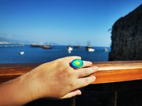 Silver Mirror of Beauty - Mood Ring - 30x20 mm - Sterling Silver 925