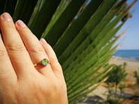 The Little Lord - Mood Ring - 6 mm - 24k Gold Plated Sterling Silver 925 - AAA Crystal Quartz
