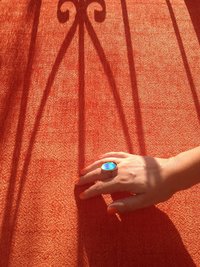 Golden Ring of Wishes - Mood Ring - 25x18 mm - 24k Gold Plated Sterling Silver 925