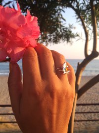 Princess of the Ocean - Mood Ring - Adjustable - 5 mm - Sterling Silver 925