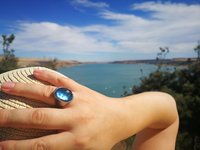 King of Gentlemen - Mood Ring - 18x13 mm - Stainless Steel - faceted AAA Crystal Quartz