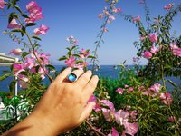 Northern Lights - Mood Ring - 15 mm - Gold Plated Sterling Silver 925 - AAA Crystal Quartz