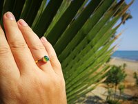 The Little Lord - Mood Ring - 6 mm - 24k Gold Plated Sterling Silver 925 - AAA Crystal Quartz