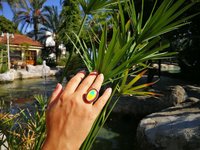 Golden Ring of Wishes - Mood Ring - 25x18 mm - 24k Gold Plated Sterling Silver 925