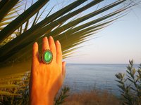 Queen of Zanzibar - Mood Ring - Adjustable - 25x18 mm - Brass