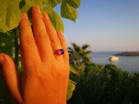 Duchess of the Golden Light - Mood Ring - 8 mm - Gold Plated Sterling Silver 925 - AAA Crystal Quartz