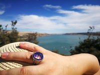 King of Gentlemen - Mood Ring - 18x13 mm - Stainless Steel - faceted AAA Crystal Quartz