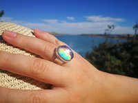 White Fire - Mood Ring - 20x15 mm - Sterling Silver 925 (pure or gold plated) - AAA Crystal Quartz