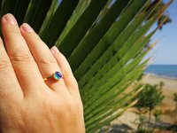The Little Lord - Mood Ring - 6 mm - 24k Gold Plated Sterling Silver 925 - AAA Crystal Quartz