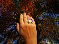 Golden Sunrise of Beauty - Mood Ring - 20 mm - 24K Gold Plated Sterling Silver 925