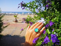 Golden Sun of Elegance - Mood Ring - 20 mm - 24K Gold Plated Sterling Silver 925