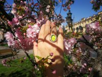 King of Gentlemen - Mood Ring - 18x13 mm - Stainless Steel - smooth AAA Crystal Quartz