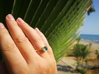 Blush of Attraction - Mood Ring - 6 mm - Gold Plated Sterling Silver 925 - AAA Crystal Quartz