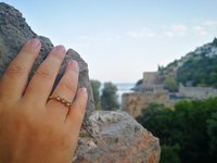 Three Wishes - Mood Ring - 4 mm - 24k Gold Plated Sterling Silver 925 - AAA Crystal Quartz
