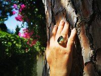 Sovereign of Lightning - Mood Ring - 20 mm - Gold Plated Sterling Silver 925 - AAA Crystal Quartz