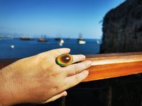 Golden Mirror of Beauty - Mood Ring - 30x20 mm - 24k gold plated Sterling Silver 925
