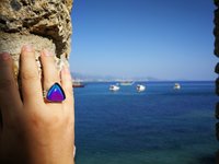 Sovereign of Lightning - Mood Ring - 20 mm - Sterling Silver 925 - AAA Crystal Quartz