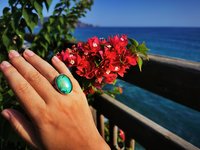 Holiday Ocean - Mood Ring - Crystal Quartz - 24x18 mm - Sterling Silver 925