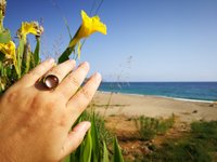 Sun of Antares - Mood Ring - 14 mm - Gold Plated Sterling Silver 925 - AAA Crystal Quartz