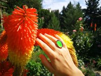 Golden Ring of Wishes - Mood Ring - 25x18 mm - 24k Gold Plated Sterling Silver 925