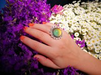Silver Sunrise of Beauty - Mood Ring - 20 mm - Sterling Silver 925