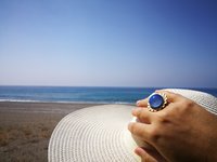 Golden Sunrise of Beauty - Mood Ring - 20 mm - 24K Gold Plated Sterling Silver 925