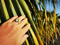 Essence of Enchantment - Mood Ring - 11x9 mm - 24k Gold Plated Sterling Silver 925 - AAA Topaz