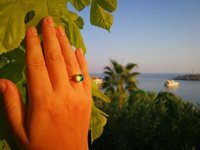 Duchess of the Golden Light - Mood Ring - 8 mm - Gold Plated Sterling Silver 925 - AAA Crystal Quartz