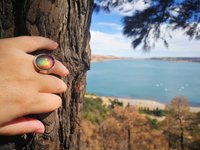 Queen of Heavenly Delight - Mood Ring - 20x15 mm - Sterling Silver 925 (pure or gold plated) - AAA Crystal Quartz