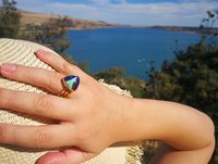 Lord of Lightning - Mood Ring - 15 mm - Gold Plated Sterling Silver 925 - AAA Crystal Quartz