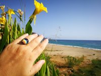 Sun of Antares - Mood Ring - 14 mm - Gold Plated Sterling Silver 925 - AAA Crystal Quartz