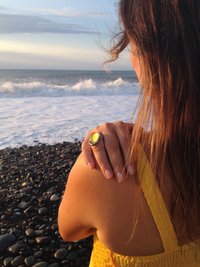 Silver Fountain of Youth - Mood Ring - 25x18 mm - Sterling Silver 925