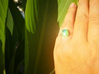 Duchess of the Fire Heart - Mood Ring - 9x7 mm - 24k Gold Plated Sterling Silver 925 - AAA Topaz