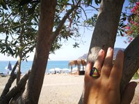 Sovereign of Lightning - Mood Ring - 20 mm - Gold Plated Sterling Silver 925 - AAA Crystal Quartz