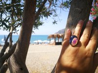 Holiday Ocean - Mood Ring - Crystal Quartz - 24x18 mm - Sterling Silver 925