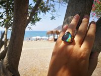 Sovereign of Lightning - Mood Ring - 20 mm - Gold Plated Sterling Silver 925 - AAA Crystal Quartz