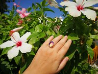 Crystal Star of Atlantis - Mood Ring - 18x13 mm - Gold Plated Sterling Silver 925 - AAA Crystal Quartz